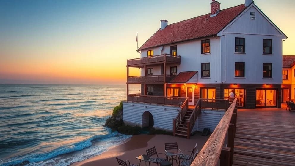 Hotell Havsbaden i Grisslehamn vid havet