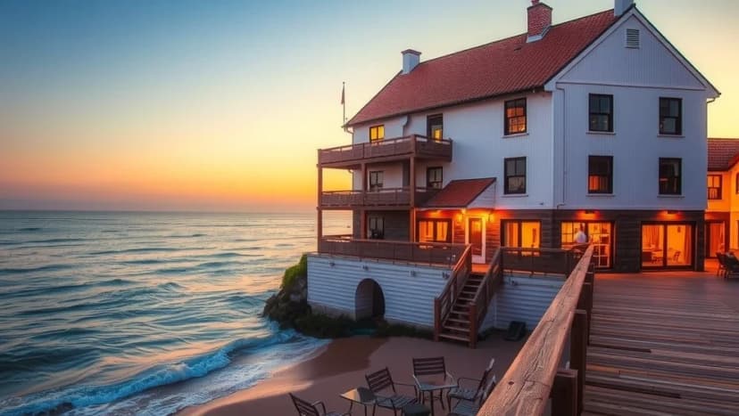 Hotell Havsbaden i Grisslehamn vid havet