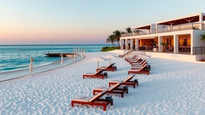 Mogan Princess och Beach Club vid stranden